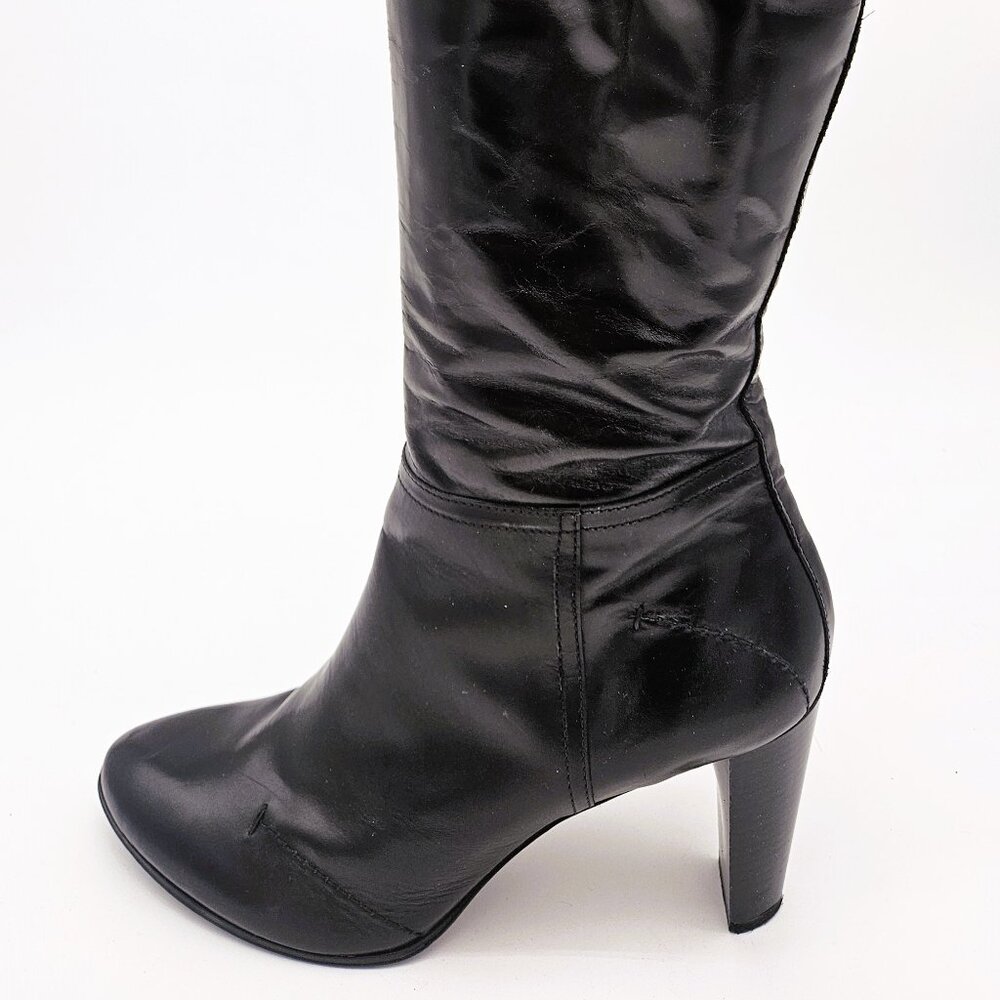 Sundance Raquel Black Leather Knee High Boots EU41 - Made in Italy